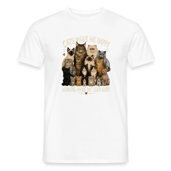 Cats Gather: Feline Crew Cheer - Men's T-Shirt - white - Front - AI Model Male 178 dark (178cm)