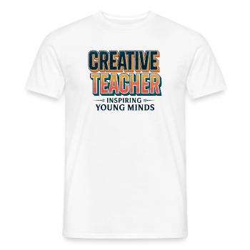 Prof créatif rétro vintage - T-shirt homme - blanc - Devant - AI Model Male 178 dark (178cm)