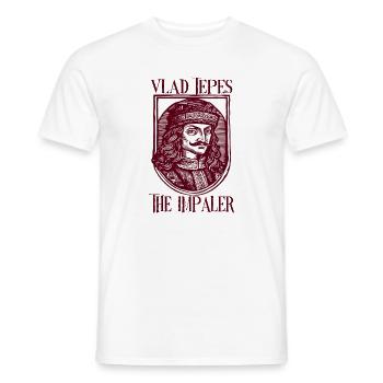 Vlad Tepes Le Bouclier de l’Empaleur - T-shirt homme - blanc - Devant - AI Model Male 178 dark (178cm)