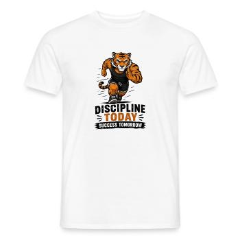 Discipline today succes tomorrow - Männer T-Shirt - Weiß - Vorne - AI Model Male 178 dark (178cm)