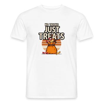 Bonbons d’Halloween – Pas de tours Juste des friandises - T-shirt homme - blanc - Devant - AI Model Male 178 dark (178cm)