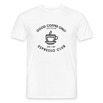 Good Coffee Only Espresso Club Vintage T-Shirt - Männer T-Shirt - Weiß - Vorne - AI Model Male 178 dark (178cm)