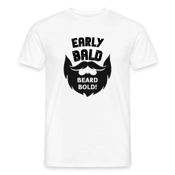 Chauve et barbu - T-shirt homme - blanc - Devant - AI Model Male 178 dark (178cm)