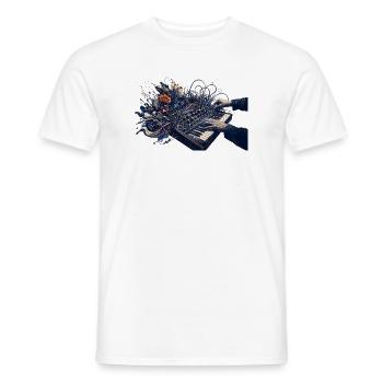 Abstrakte florale Tastatur und Klangenergie - Männer T-Shirt - Weiß - Vorne - AI Model Male 178 dark (178cm)