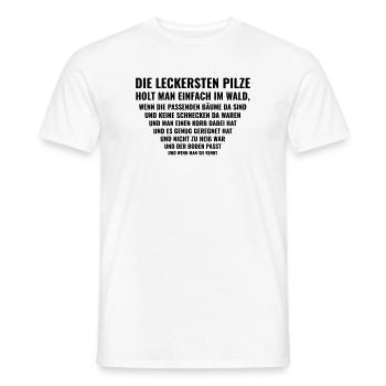 Pilze sammeln – Ganz einfach, theoretisch - Männer T-Shirt - Weiß - Vorne - AI Model Male 178 dark (178cm)