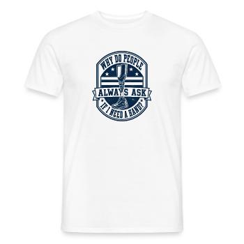 Warum fragen mich die Leute, ob ich eine Hand brau - Männer T-Shirt - Weiß - Vorne - AI Model Male 178 dark (178cm)
