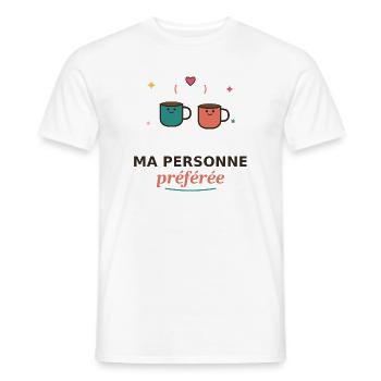 Ma Personne Préférée Tasses Amoureuses - T-shirt homme - blanc - Devant - AI Model Male 178 dark (178cm)