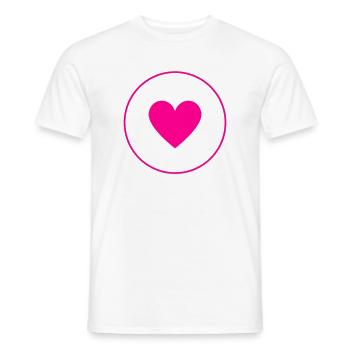 Cercle au Cœur Rose | Modern Love Design-8 - T-shirt homme - blanc - Devant - AI Model Male 178 dark (178cm)