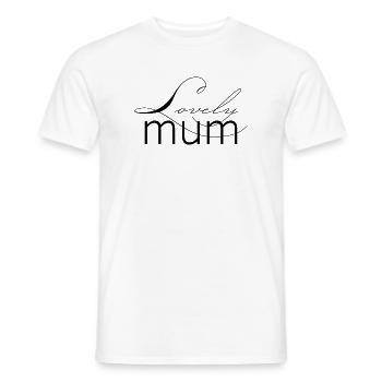 Lovely Mum lettressant la mère aimante - T-shirt homme - blanc - Devant - AI Model Male 178 dark (178cm)