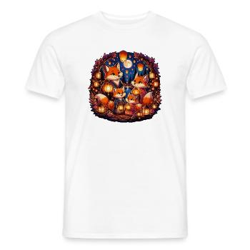 Fuchs-Familie Lanternenfest - Männer T-Shirt - Weiß - Vorne - AI Model Male 178 dark (178cm)