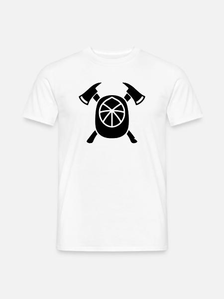 Euro Feuerwehrhelm Silhouette - Männer T-Shirt - Weiß