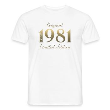 45. Geburtstag Geschenk Original August 1981 - Männer T-Shirt - Weiß - Vorne - AI Model Male 178 dark (178cm)