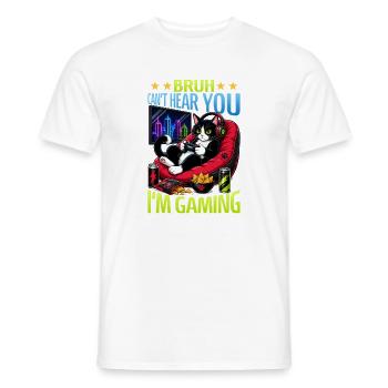 Gamer Gaming Cat Video Game - Männer T-Shirt - Weiß - Vorne - AI Model Male 178 dark (178cm)