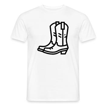 Cowboystiefel - Männer T-Shirt - Weiß - Vorne - AI Model Male 178 dark (178cm)