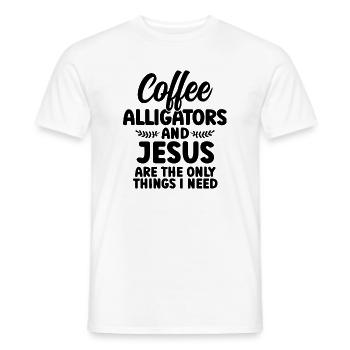 Coffee Alligators And Jesus - Männer T-Shirt - Weiß - Vorne - AI Model Male 178 dark (178cm)