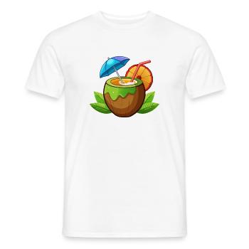 Tropisches Kokosnussgetränk - Männer T-Shirt - Weiß - Vorne - AI Model Male 178 dark (178cm)