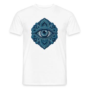 Auge im Stickerei-Look Mandala Geschenk - Männer T-Shirt - Weiß - Vorne - AI Model Male 178 dark (178cm)