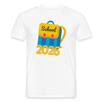Don d’inscription scolaire 2026 Première année - T-shirt homme - blanc - Devant - AI Model Male 178 dark (178cm)