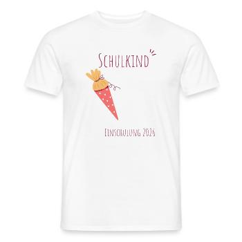 Schulkind Einschulung 2026 personalisierbar - Männer T-Shirt - Weiß - Vorne - AI Model Male 178 dark (178cm)