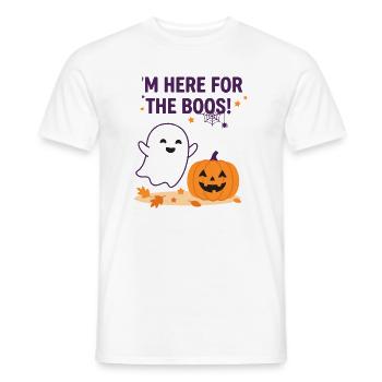 Ich bin hier für den wütenden Geist – lustiges Halloween - Männer T-Shirt - Weiß - Vorne - AI Model Male 178 dark (178cm)