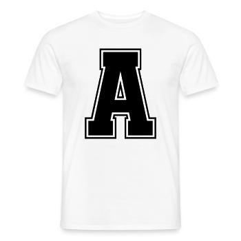 A_Buchstabe - Männer T-Shirt - Weiß - Vorne - AI Model Male 178 dark (178cm)