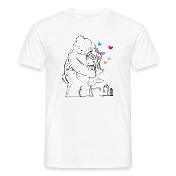 Teddy goes on vacation - Men's T-Shirt - white - Front - AI Model Male 178 dark (178cm)