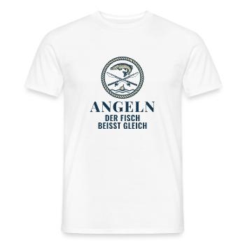 Angeln Der Fisch Beisst Gleich Angler Geschenk - Männer T-Shirt - Weiß - Vorne - AI Model Male 178 dark (178cm)