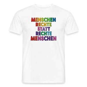 Menschenrechte statt rechte Menschen Statement - Männer T-Shirt - Weiß - Vorne - AI Model Male 178 dark (178cm)