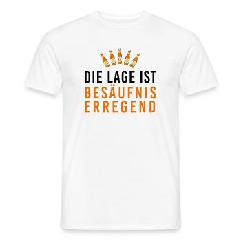 Die Lage ist besäufniserregend, Bierflaschen, Fasc - Männer T-Shirt - Weiß - Vorne - AI Model Male 178 dark (178cm)