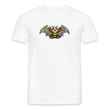 Regenbogenbat mit Flügeln - Männer T-Shirt - Weiß - Vorne - AI Model Male 178 dark (178cm)