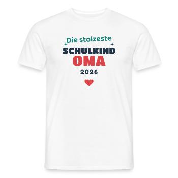 Einschulung 2026 Oma - Schulkind Geschenk Schule - Männer T-Shirt - Weiß - Vorne - AI Model Male 178 dark (178cm)