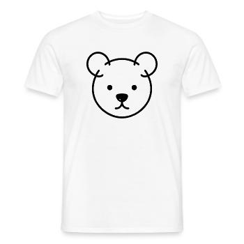Bärenkopf One Line – minimalistisches Logo Motiv - Männer T-Shirt - Weiß - Vorne - AI Model Male 178 dark (178cm)