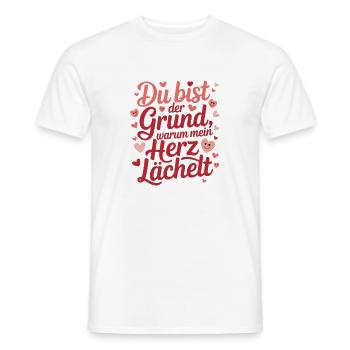  Du Bist Der Grund Warum Mein Herz Lächelt Liebes - Männer T-Shirt - Weiß - Vorne - AI Model Male 178 dark (178cm)