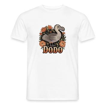  DODO Dodo Vogel Retro Blumen Ausgestorbenes Tier - Männer T-Shirt - Weiß - Vorne - AI Model Male 178 dark (178cm)