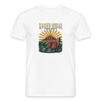 Aufgewachsen auf ländlichen Bauernhöfen, Bauernleben Südstaatlicher Stolz - Männer T-Shirt - Weiß - Vorne - AI Model Male 178 dark (178cm)