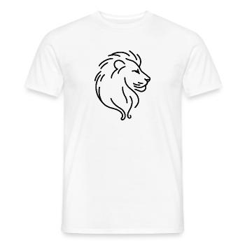 Lion Profile Sketch – Majestic Wildcat - Men's T-Shirt - white - Front - AI Model Male 178 dark (178cm)