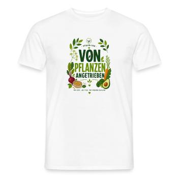 Von Pflanzen angetrieben - Veganes T-Shirt  - Männer T-Shirt - Weiß - Vorne - AI Model Male 178 dark (178cm)