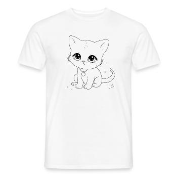 Bitte laden Sie das Bild herunter - Männer T-Shirt - Weiß - Vorne - AI Model Male 178 dark (178cm)