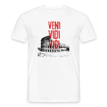 Veni Vidi Vici Distressed Text - Men's T-Shirt - white - Front - AI Model Male 178 dark (178cm)