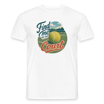 Find Me on the Court Retro Tennis - Männer T-Shirt - Weiß - Vorne - AI Model Male 178 dark (178cm)