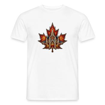 Maple Cathedral in Stained Glass Window - Men's T-Shirt - white - Front - AI Model Male 178 dark (178cm)