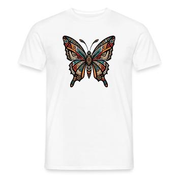 Geometric Tribal Butterfly - Men's T-Shirt - white - Front - AI Model Male 178 dark (178cm)