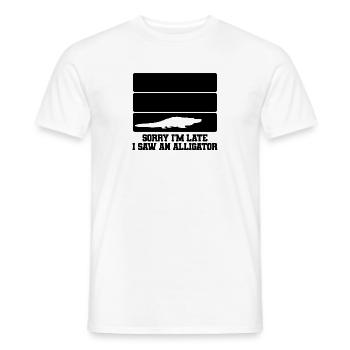 Alligator Silhouette Humor - Männer T-Shirt - Weiß - Vorne - AI Model Male 178 dark (178cm)