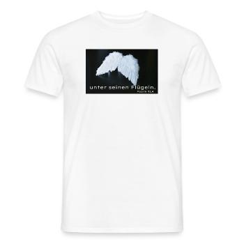 Engelflügel Psalm 91:4 - Männer T-Shirt - Weiß - Vorne - AI Model Male 178 dark (178cm)