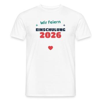 Einschulung 2026 Familie - Schulkind Geschenk Schu - Männer T-Shirt - Weiß - Vorne - AI Model Male 178 dark (178cm)