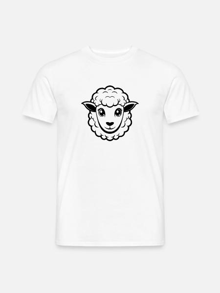 Cute sheep face - Men's T-Shirt - white