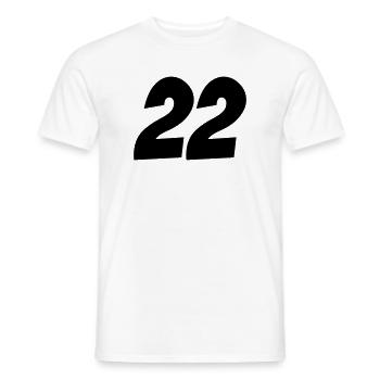 22- - Männer T-Shirt - Weiß - Vorne - AI Model Male 178 dark (178cm)