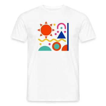 Bunte Formen - Männer T-Shirt - Weiß - Vorne - AI Model Male 178 dark (178cm)