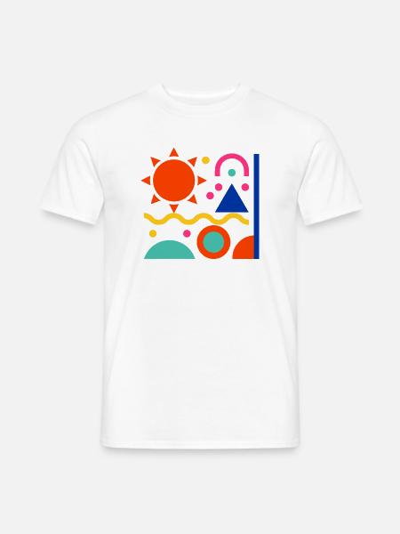 Bunte Formen - Männer T-Shirt - Weiß