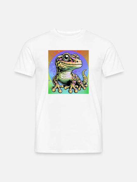 Gecko - Männer T-Shirt - Weiß